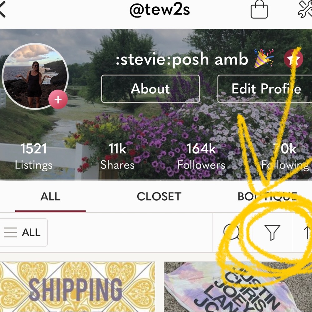 Click this button on my page to filter to your size!